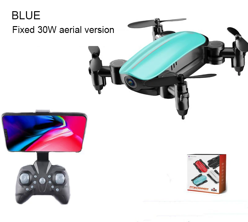 Мини-Дрон с камерой Безголовый режим удержания высоты радиоуправляемые Вертолеты микро Карманный селфи Дрон Радиоуправляемый квадрокоптер игрушки подарок на день рождения - Color: 0.3MP CAMERA BLUE