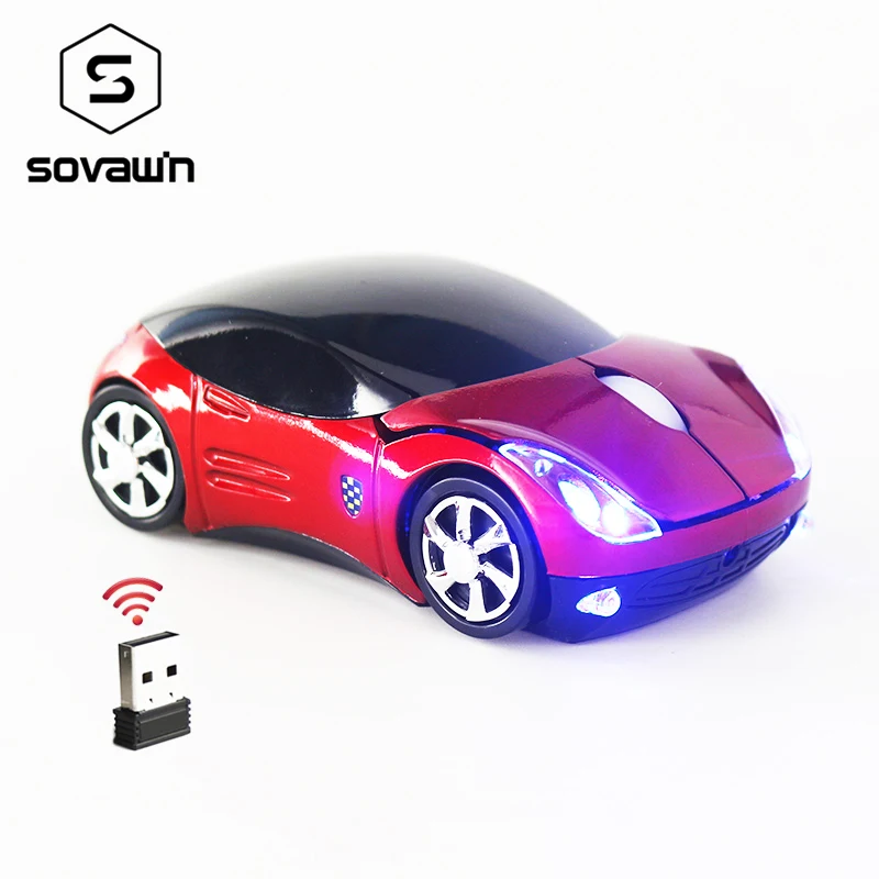 SOVAWIN светодиодный беспроводной мышь в форме автомобиля мини мышь 1200 dpi 2,4G USB приемник игровая оптическая электронная мышь для ноутбука компьютера ПК