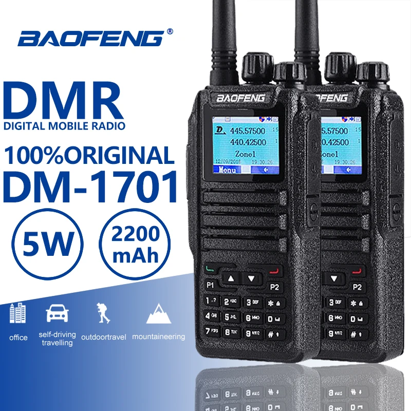 2 шт. Baofeng DM-1701 цифровое мобильное радио двойной слот Tier1 Tier2 DMR Ham радио Hf приемопередатчик Охота рация CB радио