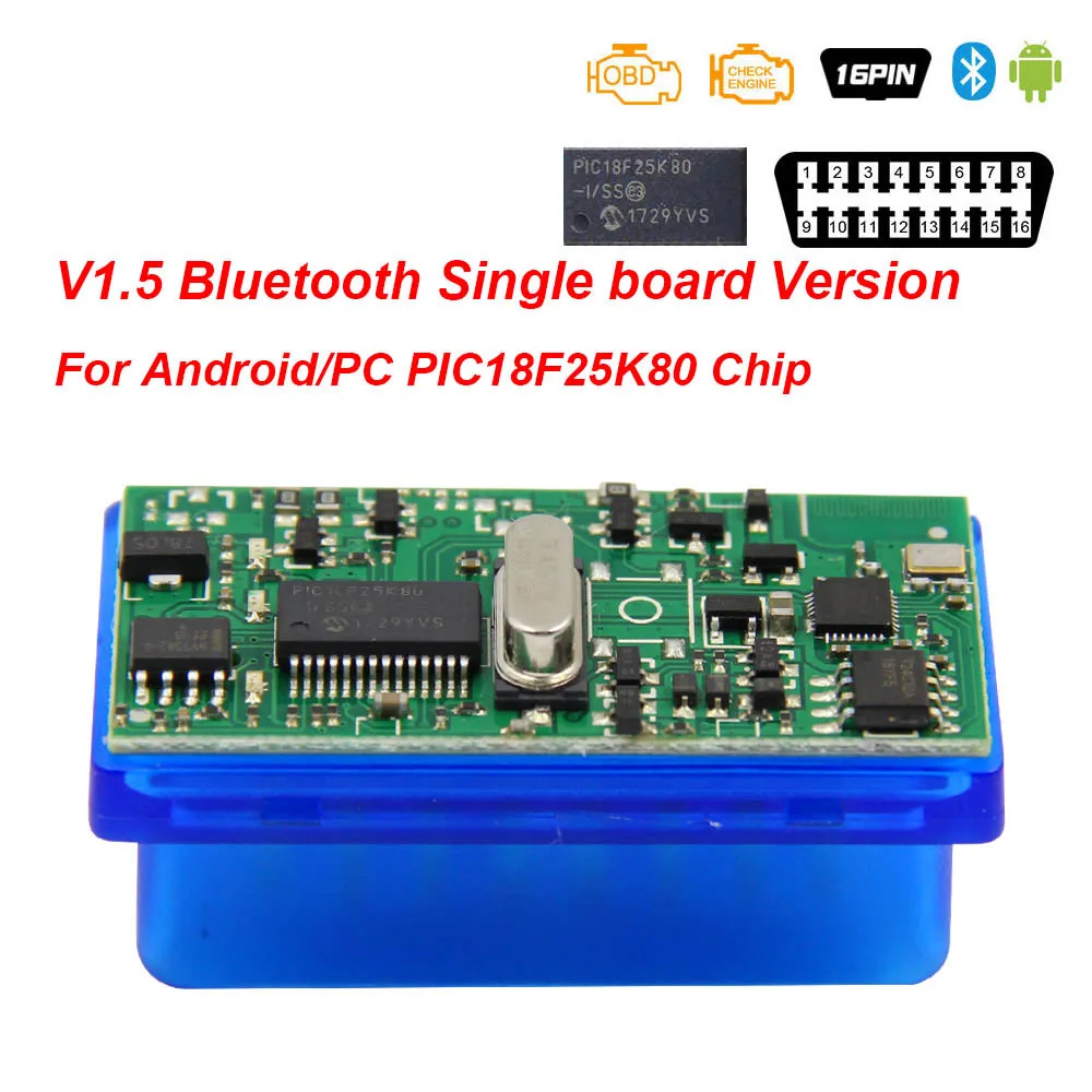 10 шт.) ELM327 V1.5 OBD2 wifi bluetooth Поддержка IOS Android elm 327 obd 2 Авто диагностический инструмент Wi-Fi obd2 сканер automotriz - Цвет: 10PCS BT2.0 Blue