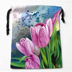 Пользовательские печати pink-тюльпаны (1) сумки для покупок на шнурках путешествия чехол для хранения Плавание Пеший Туризм игрушка сумка