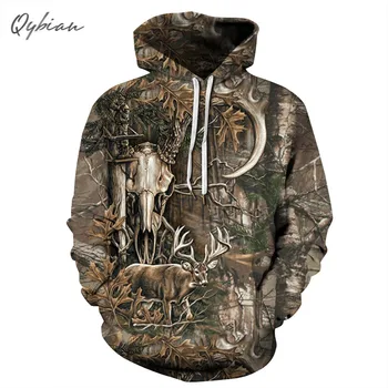 

2019 Retro Hoodie Long Sleeve Pullover Fashion New Design Deer Men Tracksuits Streetwear Hoodies Mens 3d Print Sweatshirt
