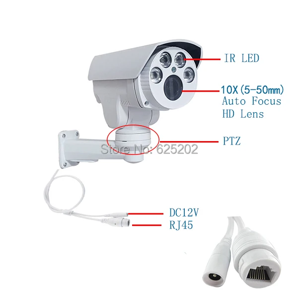 PTZ IP 2.0MP 1080P 5 50 мм 10X автоматическая фокусировка оптическая Водонепроницаемая