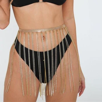 

Women Sexy Metal chain Tassel Sequins Summer Beachwear Skirt Fashion Nightclub Party Sparkling Woman Skirts Clothes New