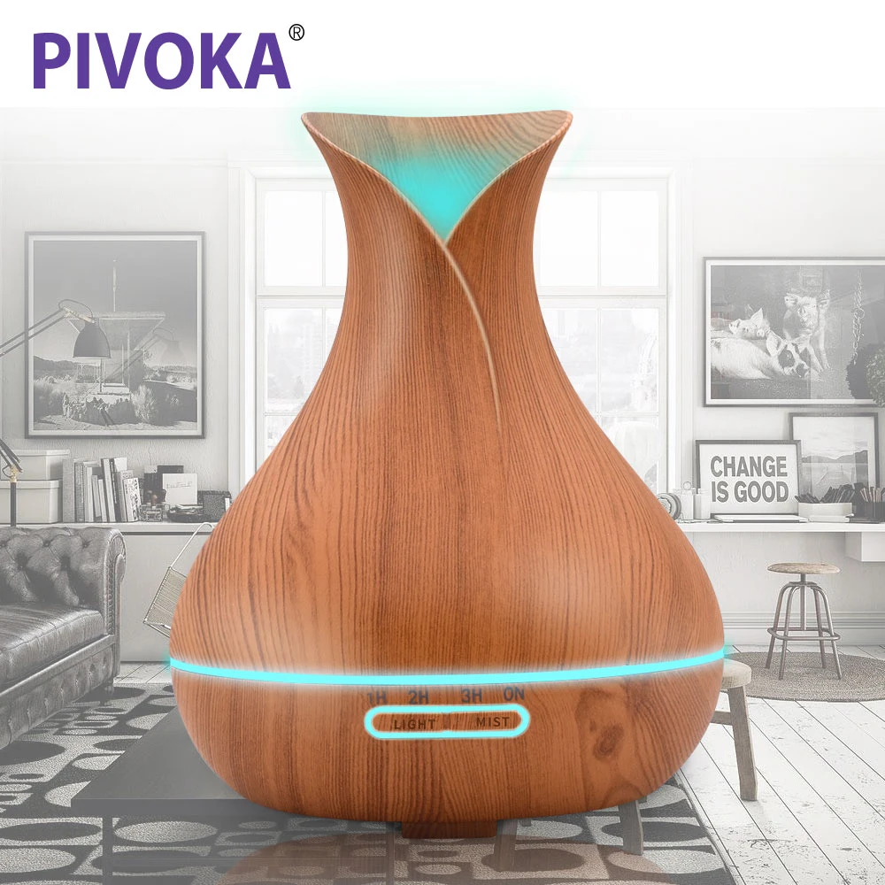 

PIVOKA Aroma Humidifier Essential Oil for Aromatherapy Diffuser Mist Maker Ultrasonic Night Light Humidificador for Home034