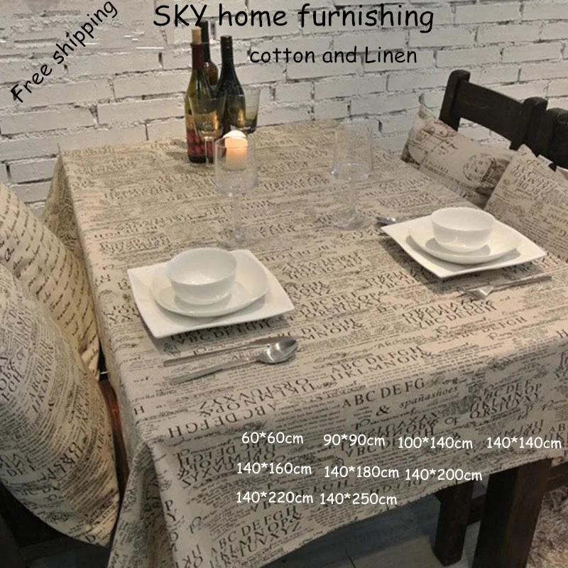 Hot sale European style letter Linen tablecloths microwave oven dust cover high quality hot table cloth | Дом и сад