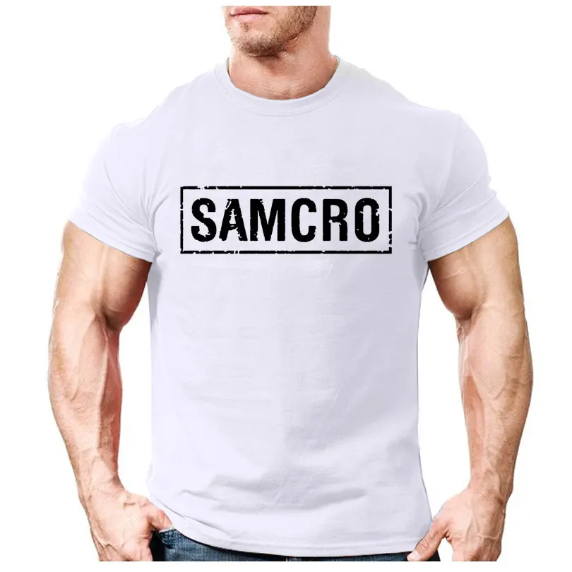 

Casual Shirts Men'S Samcro Big Size Short Sleeve Regular Crew Neck Tee Shirt