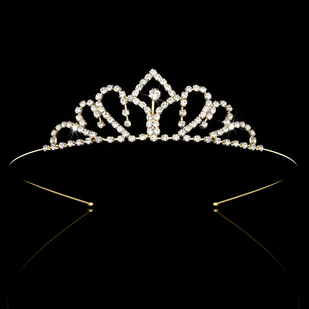 Серебряные, золотые диадемы и короны принцессы, Королевская корона, повязка на голову, аксессуары для детей, украшения для волос, свадебные, выпускные украшения для волос