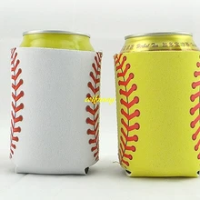 10 шт./партия 10*14 см монограммовый неопреновый бейсбольный держатель-кулер для банок чехол Софтбол струны может изолятор бутылка для напитков крышка