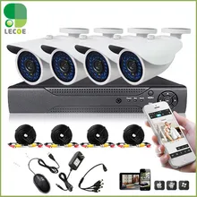 Домашняя система видеонаблюдения с видеорегистратором 8 каналов+ 4pcs1200TVLHD IR cut стойкий к атмосферным воздействиям штепсельный соединитель камеры s+ 500 Гб HDD