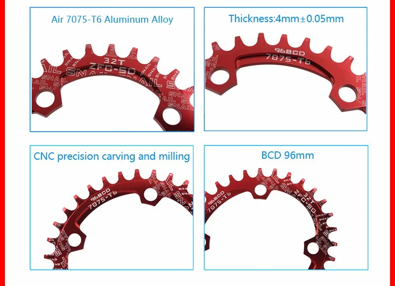 Улитка горный велосипед 32T 34T 36T круглая цепь кольцо шатун 96BCD Сверхлегкий сплав MTB велосипед круг цепное колесо