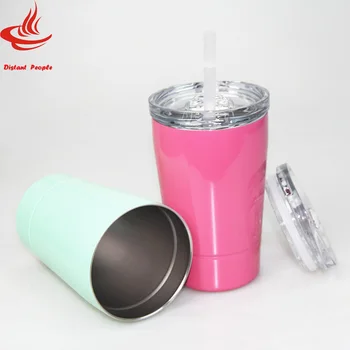 

12oz Stemless Coffee mug Wine Tumbler Portable Vacuum Insulated Coffee Cup Stainless Steel Travel Mug With Lids and Straw