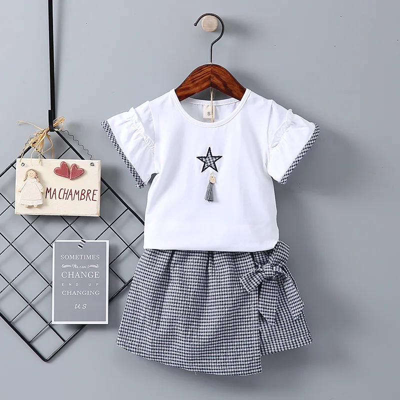 

Myang Baby Girls Clothing Sets Summer Cotton Vest Two-piece Kid Clothes Set Cartoon Children Clothing Toddler Girl Tops+Shorts