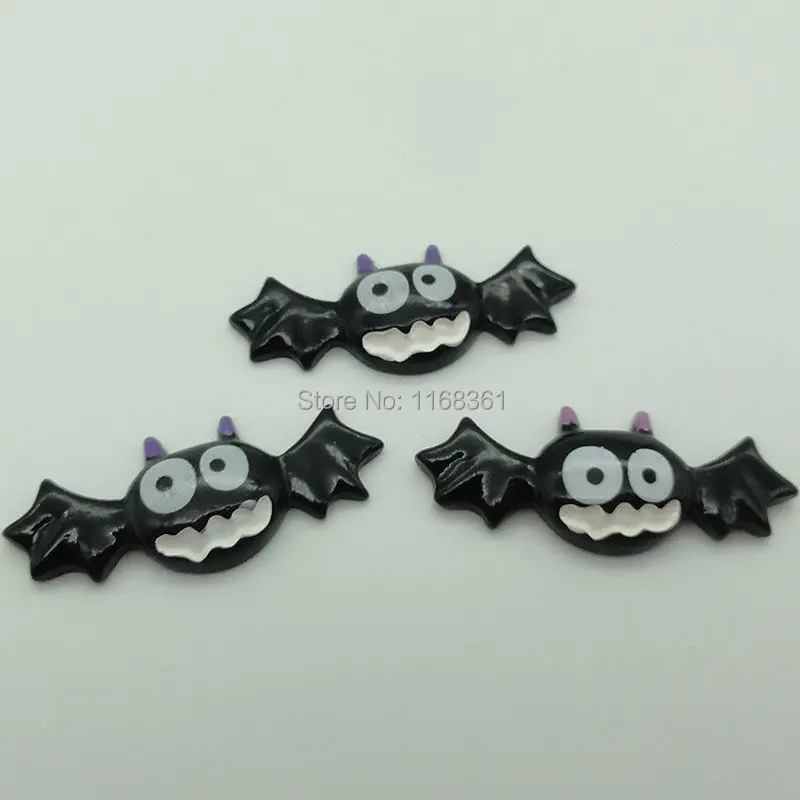 1pcs/lot resin flat back Halloween bared teeth bat 39mm Cabochons Scrapbooking Hair Bow Center DIY Christmas decration C105-7