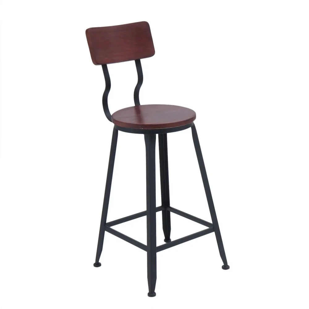 

Vintage Rustic Kitchen Dining Chair Durable Pub High Barstool Comfortable Modern Bar Stool Industrial Barstool Home Furniture