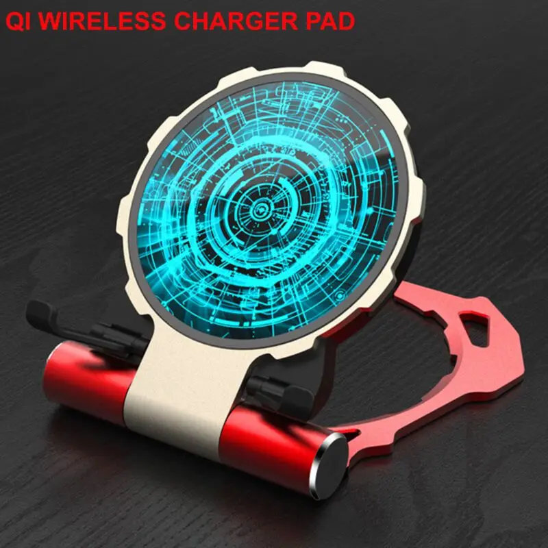 

10W Magic Car Qi Wireless Charger for Iphone XS X Iron Man Foldable Desk Fast Wireless Charger Charging Pad for Samsung S9 S8