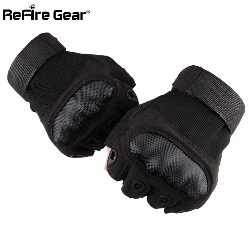 Перчатки ReFire Gear SWAT мужские боевые митенки без пальцев из углеродного волокна