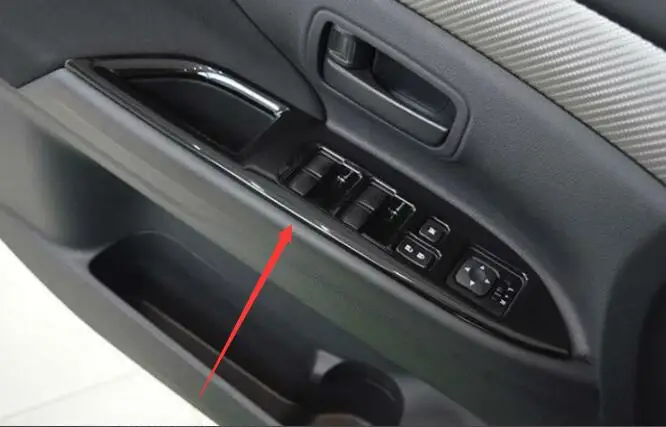 car inner door Window glass switch panel cover trim frame armrest handrail styling 4pcs For Mitsubishi Outlander 2016 2017