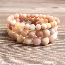 Линг Сян(сочетание ароматов риса и орехов) 4/6/8/10/12 мм натуральный ювелирные изделия из жемчуга с тусклой полировкой, sunstone камни браслет шармы Йога Для женщин медитация амулет