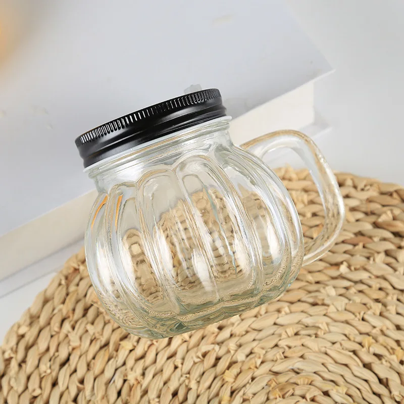 Pumpkin shape glass bottle