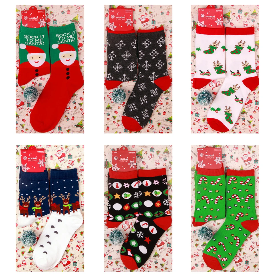 Hot sale New Arrival Women's Winter Socks Christmas Cartoon Print Long socks Christmas Gift Warm Soft Santa Claus Elk Sock (7)