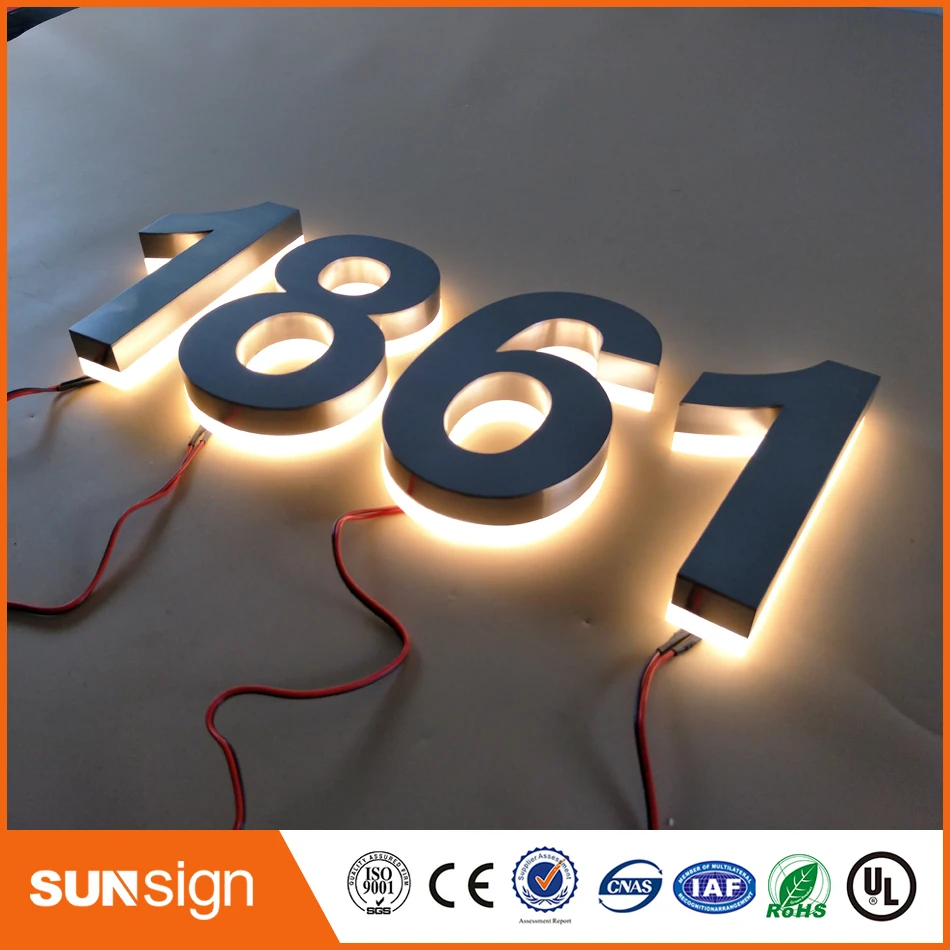 

H30Factory Outlet outdoor advertising backlit Stainless steel led letters