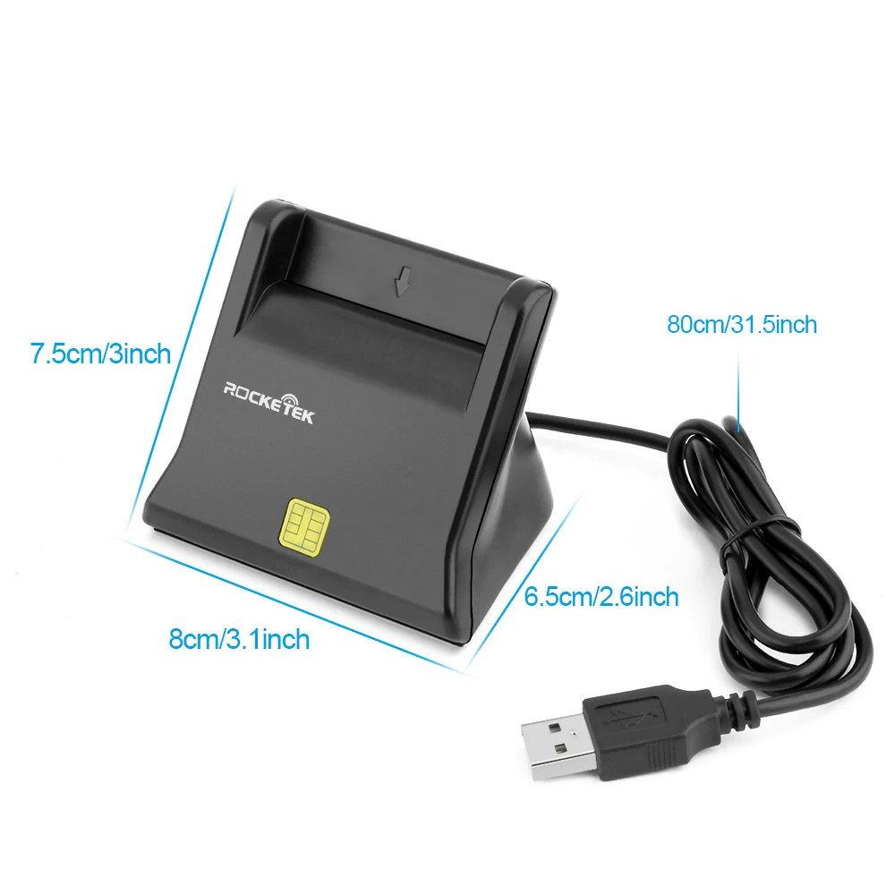 Rocketek USB 2 0 считыватель смарт карт CAC ID/банковская карта sim cloner разъем кардридер