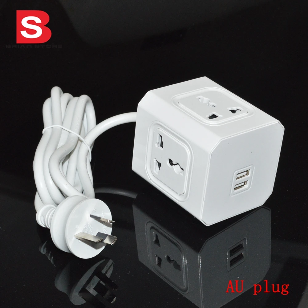 

4 Outlets Dual USB Ports gsm Multi smart AU plug Switch Socket 1.5m cable Power Cube