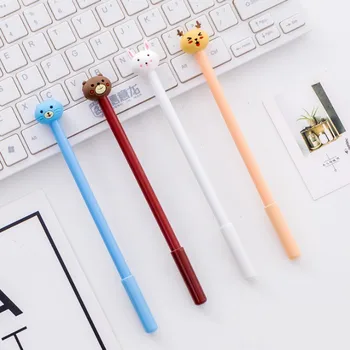 

10 pcs/lot Cute cat bear deer animal gel pen writing pens stationery plastic material office school supplies papelaria kids gift