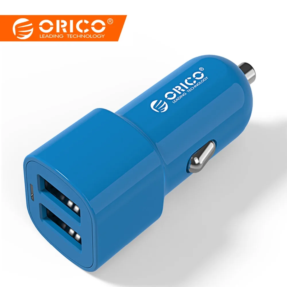 

ORICO Car-charger Dual USB Output 2.4A Quick Charger Mobile Phone Travel Adapter Cigar Lighter DC 12-24V Car Charger