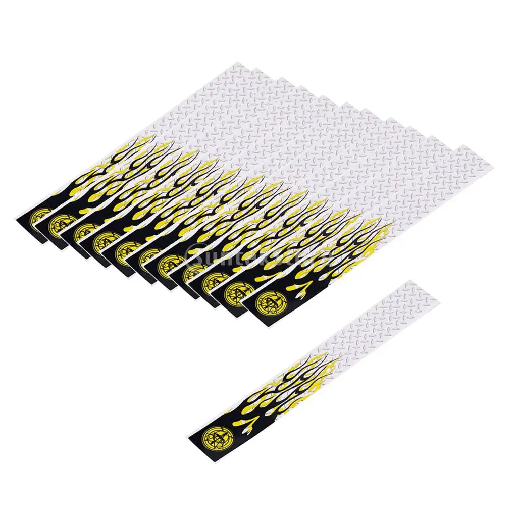 12pcs Durable Archery Arrow Adhesive Stickers Wraps 27cm x 3cm Fluorescent Yellow/ White