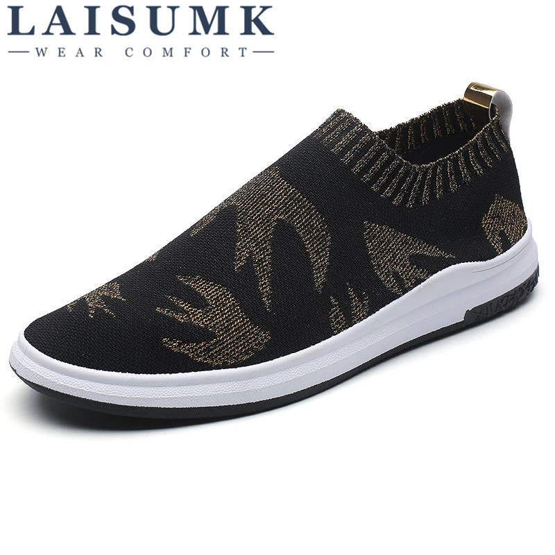 

2019 LAISUMK New Men Casual Shoes Breathable Cushion Walking Flats Lightweight Outdoor Sneakers Camouflage Shoes