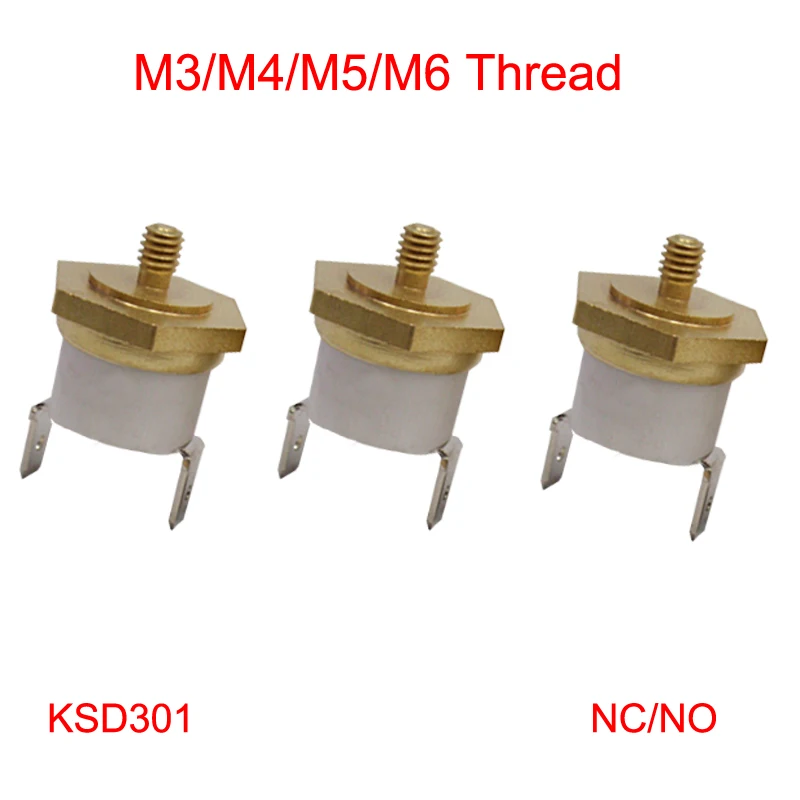 1 шт. 215 220 225 градусов M3 M4 M5 M6 Медь Hex резьбе KSD301 250 В 10A нормально замкнутый открытым