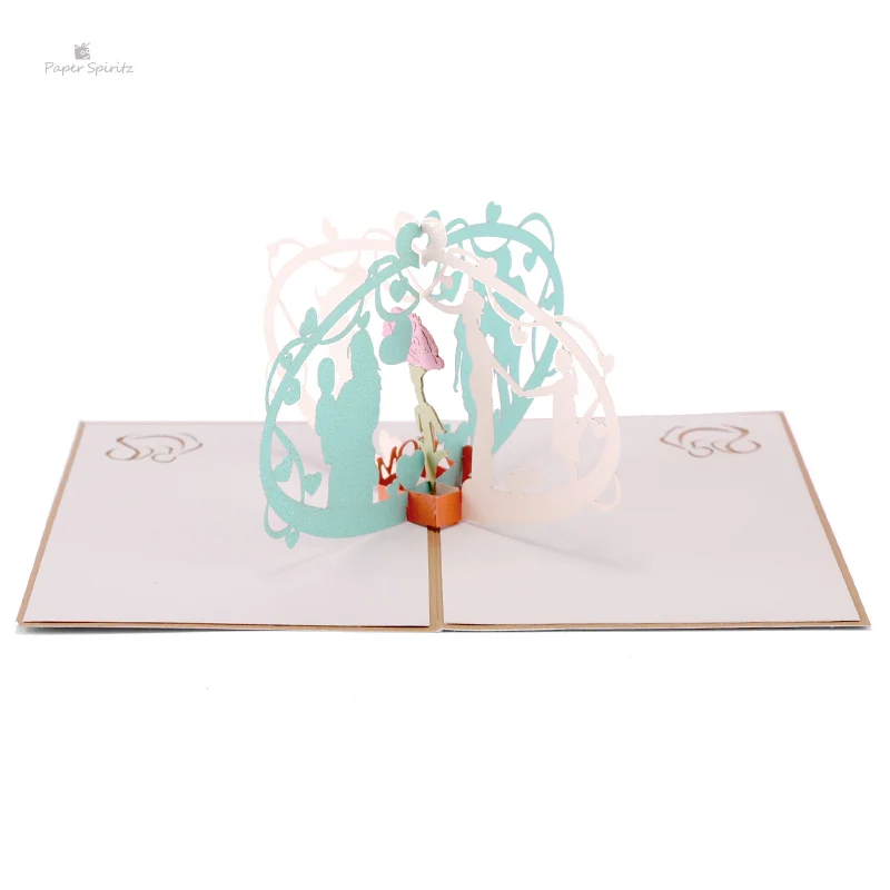  PAPER SPIRITZ Pregnancy Cards 3D laser Cut Paper Pop Up Card with Envelope Thanks Invitations Congr - 32897832461