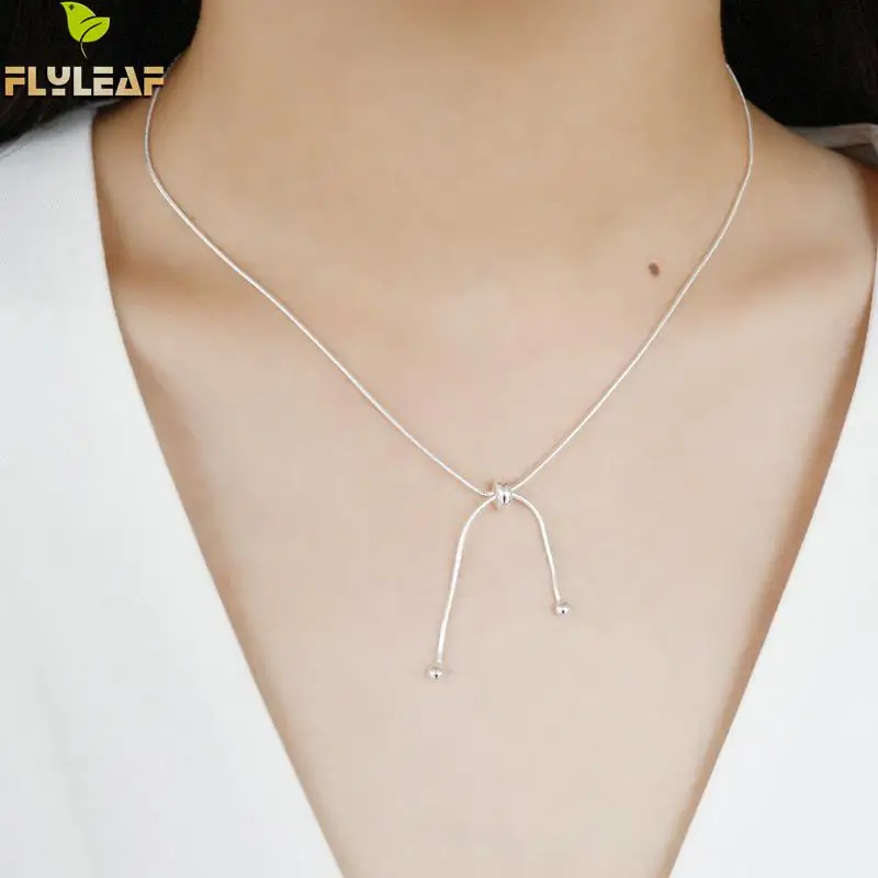 Flyleaf 925 Sterling Silver Snake Chain Ball Tassel Necklaces Pendants For Women Simple Student Girl Gift Fashion Jewelry huismerk kopen in de aanbieding Flyleaf 925 Sterling Silver Snake Chain Ball Tassel Necklaces Pendants For Women Simple Student Girl Gift Fashion Jewelry huismerk kopen in de aanbieding