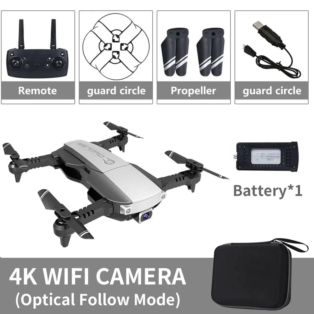 LANSENXI-NVO Квадрокоптер с HD 1080 P/4 K камерой Дрон с GPS 2,4G Wifi FPV RC Дрон в режиме реального времени Трансмиссия самолет игрушка - Цвет: Black 4K 1Battery