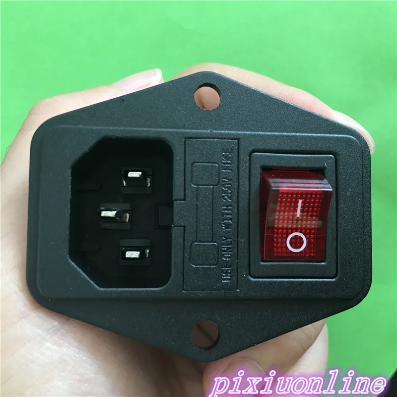

1PC YT977Y Ac Power Outlet With Lamp Fuse The Switch Equipment Power Socket 250V 10A COPPER High Quality On Sale