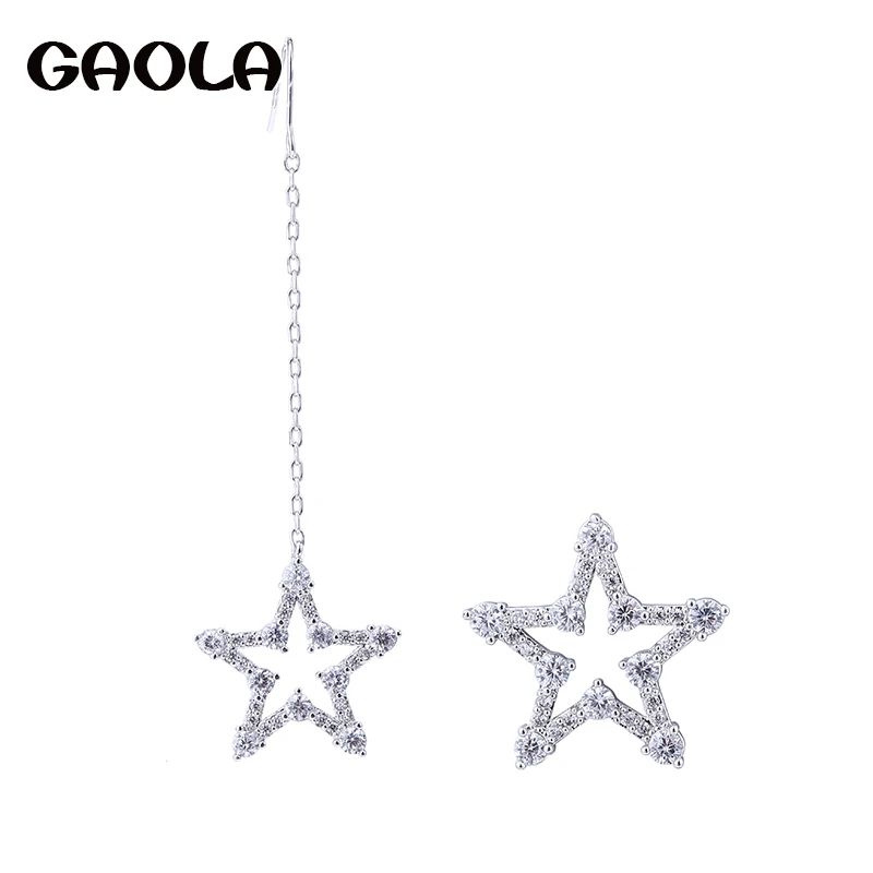 

GAOLA New Clear Cubic Zirconia Link Chain Exaggerated Stars Dangle Earring Women Jewelry GLE6854Y