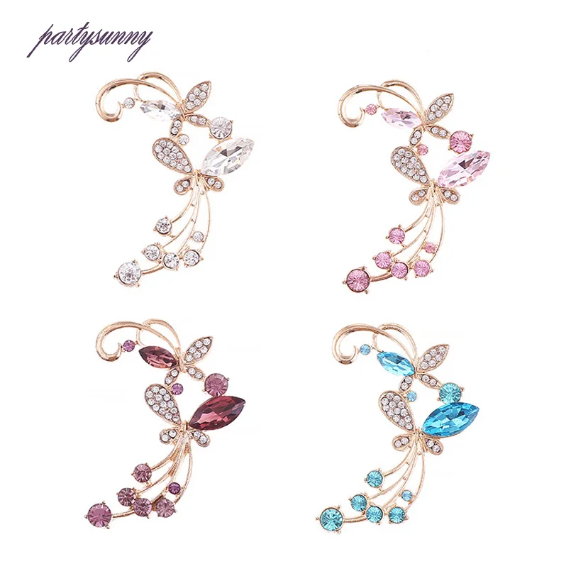 

PF Rhinestones Trim Flower Of Butterfly Love Appliques Crystals Beads Crafts Accessories for Phone Case Garment Decoration TZ015