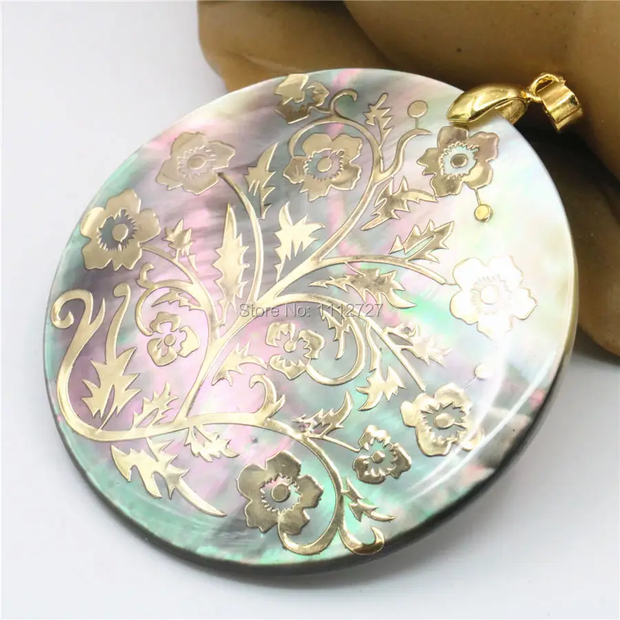 51mm Natural Accessories Multicolor Abalone Paua Sea Pearl