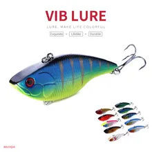 HENGJIA 1 ud. 7,5 cm 18g 6 # ganchos juego VIB Señuelos de pesca duros bamboleo Lucio peche cebos de pesca isca aparejos de pesca