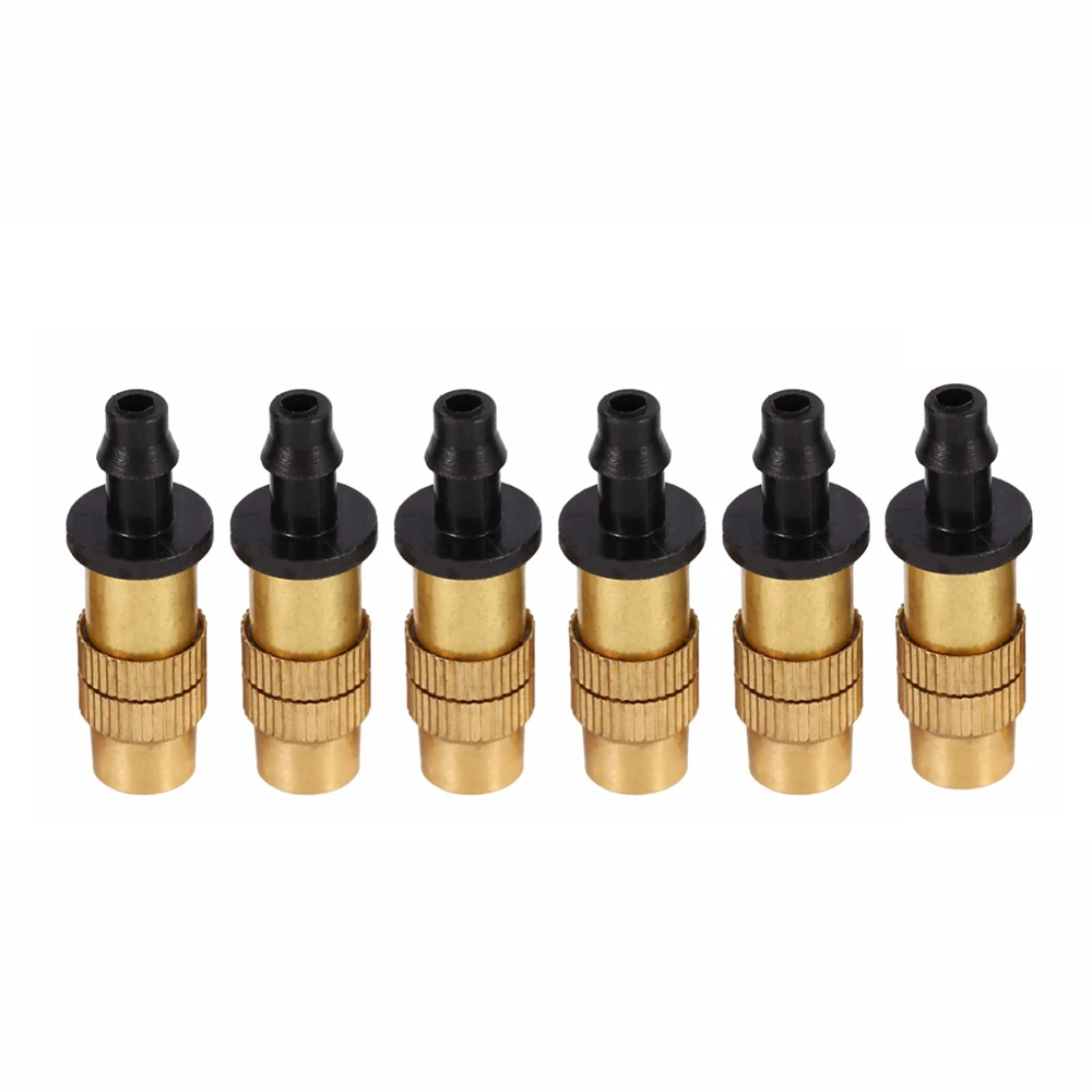 6pcs Garden Tool Spray 4/7 PVC Brass Sprinkler Head Misting Nozzle Drip