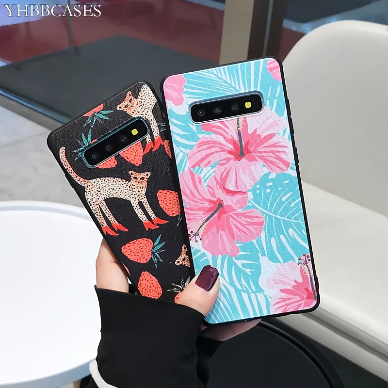 

YHBBCASES For Samsung Note 8 9 Spoof Heels Panther Soft Cases Fashion Flowers Phone Cover For Samsung Galaxy S8 S9 S10 Plus Case