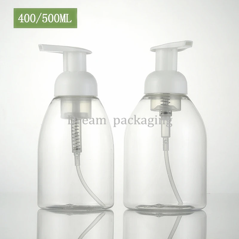 Frasco de Espuma Pontos de Engarrafamento Garrafas de Bomba de Espuma Dispensador de Sabão 500 Chantilly Mousse Belas Shampoo Loção Recarregáveis 10 Pcs 400 ml –