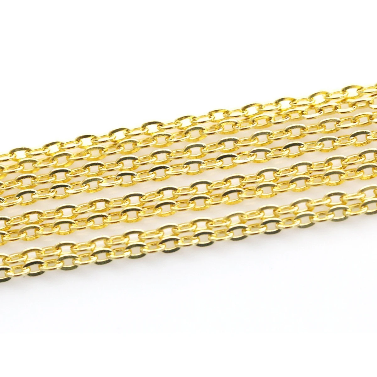 5m Golden/Silver/Copper/Bronze Plated Necklace Cable Link Iron Metal Chain Findings Brass Bulk for DIY Jewelry Making Materials