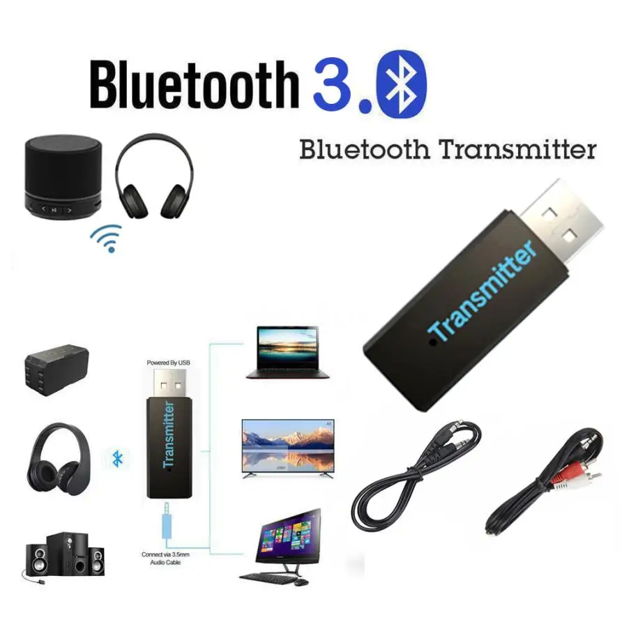 HIPERDEAL USB Bluetooth 3,0 Беспроводной стерео аудио Музыка передатчик для ТВ MP3 портативных ПК 18Jun27 Прямая поставка F