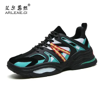 

2019 Popular Style Tennis Shoes for Men Breathable Platform Sneakers Shoes for Male Youth Air Mesh Lace-up Zapatillas Hombres