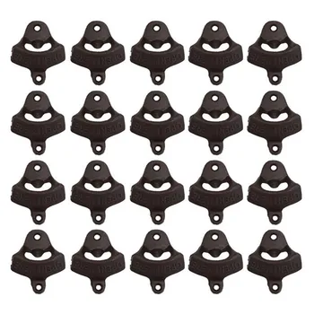 

25Pcs Rustic Cast Iron Open Here Wall Mounted Beer Bottle Opener Wall Soda Beer Cap Opener Kitchen Bar Tools Accessories