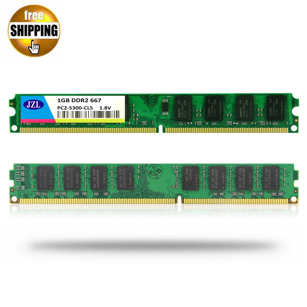 JZL Memoria PC2-5300 DDR2 667 МГц/PC2 5300 DDR 2 667 МГц 1 ГБ LC5 1,8 V 240-PIN non-ecc(без коррекции ошибок) для настольных ПК компьютер dimm память ram