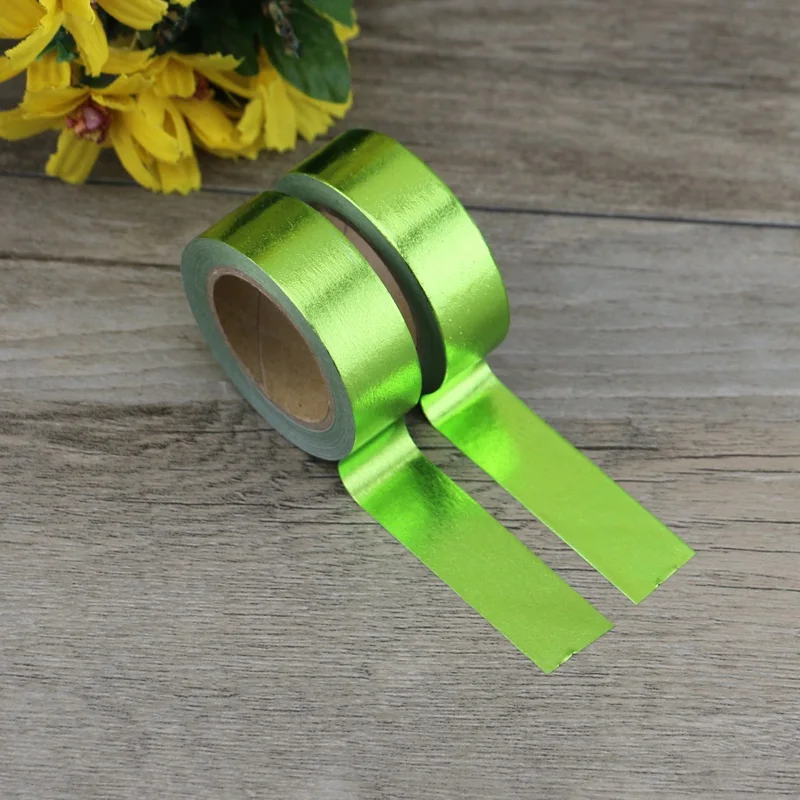 

2PCS/lot 10m/roll Mint Green solid foil washi tapes DIY decoration scrapbook Planner masking tape adhesive kawaii stationery